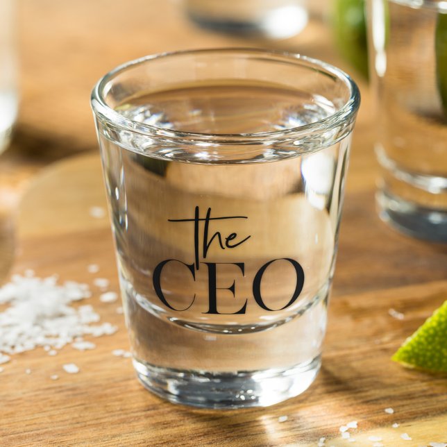 Modernes Minimal Der CEO Black Schnapsglas (Von Creator hochgeladen)