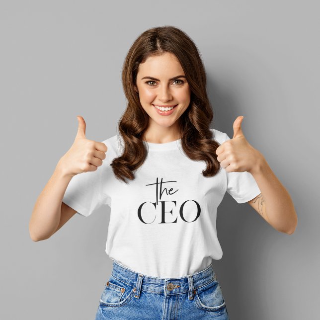 Modernes Minimal Der CEO Black T-Shirt (Von Creator hochgeladen)