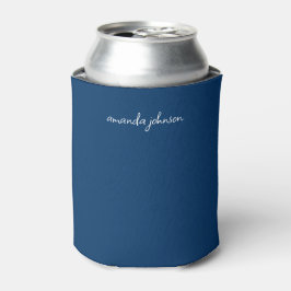 Modernes Minimal Dunkelblau-Monogramm Dosenkühler