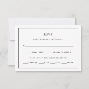 Modernes Minimal Editierbare Wahl für die Grenzm RSVP Karte
