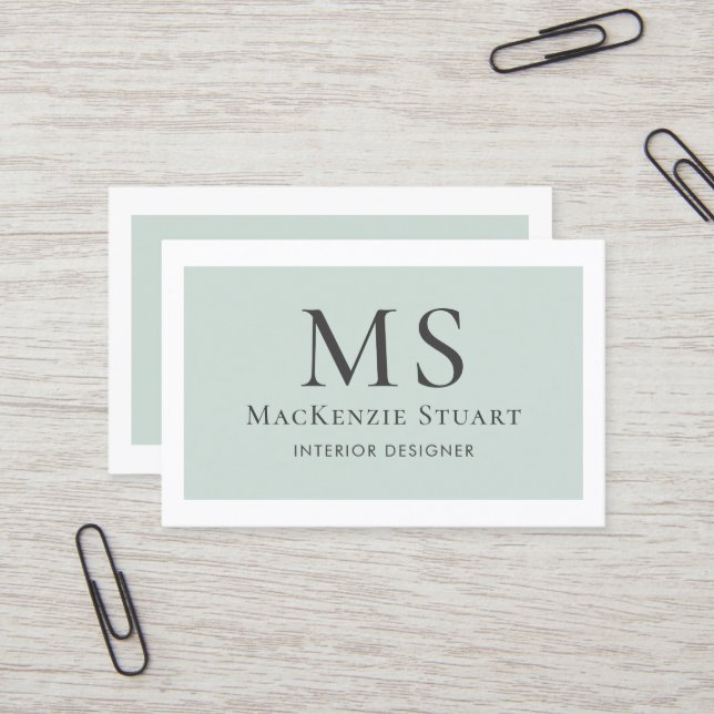 Modernes Minimal einfaches Berufliches Monogramm Visitenkarte (Vorderseite/Rückseite Beispiel)