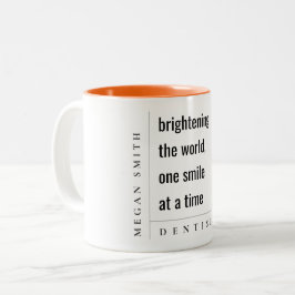 Modernes Minimal einfaches, feines Dentist-Geschen Zweifarbige Tasse