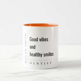 Modernes Minimal einfaches, feines Lächeln Zahnsto Zweifarbige Tasse