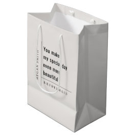 Modernes Minimal einfaches Special Bridesmaid-Gesc Mittlere Geschenktüte
