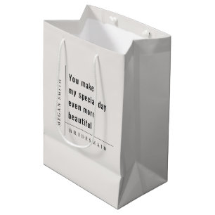 Modernes Minimal einfaches Special Bridesmaid-Gesc Mittlere Geschenktüte