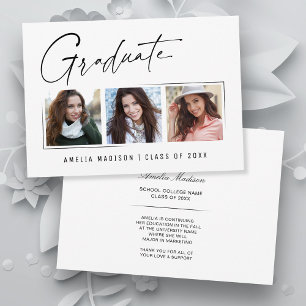 Modernes Minimal-Einzigartiges Ink Script Graduate Ankündigung