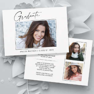 Modernes Minimal-Einzigartiges Ink Script Graduate Ankündigung