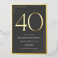 Modernes Minimal Elegant Fortieth Birthday