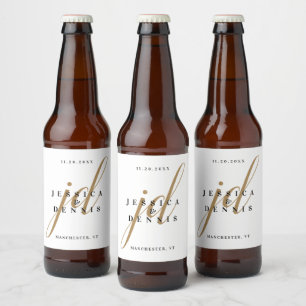 Modernes Minimal-Elegant-Kalligrafie-Script-Monogr Bierflaschenetikett