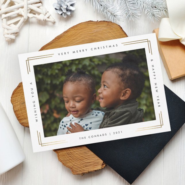 Modernes Minimal Foto Weihnachten (Modern photo christmas holiday card.)