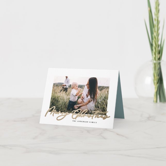 Modernes Minimal-Foto Weihnachten Weihnachtsgesche (Vorderseite)