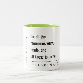 Modernes Minimal für Erinnerungen Bridesmaid-Gesch Zweifarbige Tasse