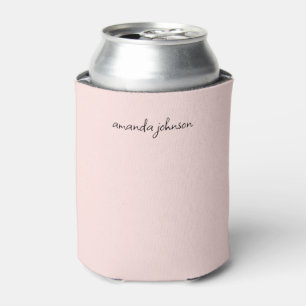 Modernes Minimal Girly Light Pink Monogramm Dosenkühler