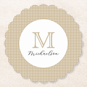 Modernes Minimal Gold Elegantes Monogramm Untersetzer