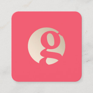 Modernes Minimal-Goldkorallenmonogramm Quadratische Visitenkarte