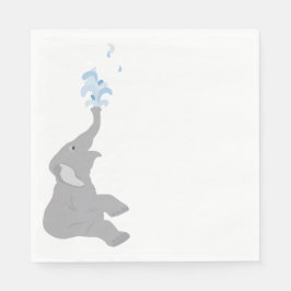 Modernes Minimal-Graues Elefantendusche Party Napk Serviette