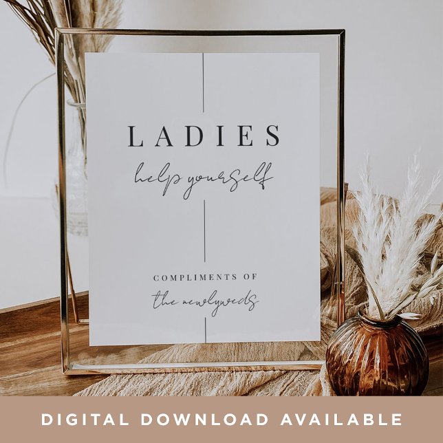 Modernes Minimal-Hochzeitsbadezimmer - Zeichen Poster (Von Creator hochgeladen)