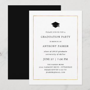 Modernes Minimal  Imitats Gold Border Graduation P Einladung