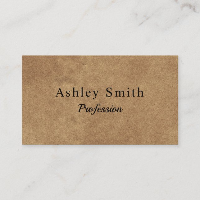 Modernes Minimal-Kraftpapier Visitenkarte (Vorderseite)