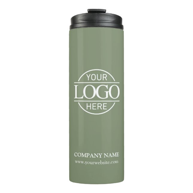 Modernes Minimal-Logo für Unternehmen mit grünem U Thermosbecher (Vorderseite)