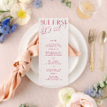 Modernes Minimal Magenta & Texture Wedding Menü Menükarte<br><div class="desc">Konzipiert für die "Bright" Wedding Invitation Collection. Klicken Sie auf "Details", um Details zu ändern. Um den Text zu verschieben oder die Größe, den Schriftart oder die Farbe zu ändern, klicken Sie auf "Bearbeiten mit dem Entwurfstool". Sehen Sie sich den Sammellink auf dieser Seite an, um alle passenden Elemente in...</div>