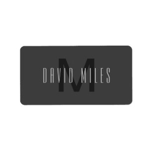 Modernes Minimal Monogram Design bearbeitbar Dunke Adressaufkleber