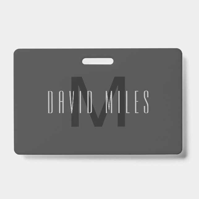 Modernes Minimal Monogram Design bearbeitbar Dunke Ausweis (Vorderseite)