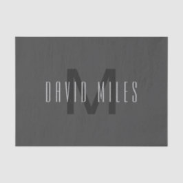 Modernes Minimal Monogram Design bearbeitbar Dunke Seidenpapier