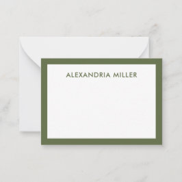 Modernes Minimal Monogram Name Olive Mitteilungskarte