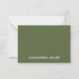 Modernes Minimal Monogram Name Olive Mitteilungskarte