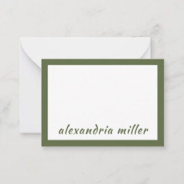 Modernes Minimal Monogram Name Olive Mitteilungskarte