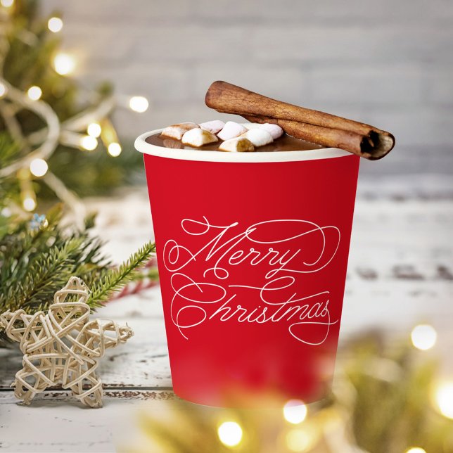 Modernes Minimal Personalisiertes Weihnachtslogo Pappbecher (Von Creator hochgeladen)