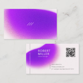 Modernes Minimal QR Code Gradient Blur Noise Viole Visitenkarte