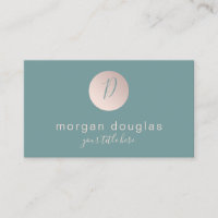 Modernes Minimal-Rose-Goldgrün-Monogramm