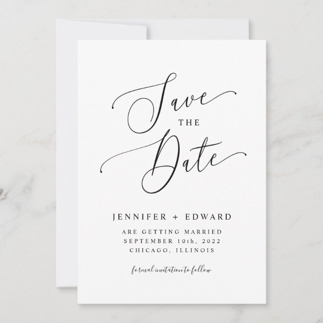 Modernes Minimal Save The Date (Vorderseite)
