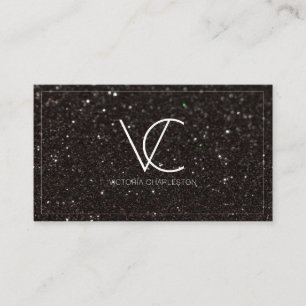 Modernes Minimal Schwarzes Glitter Visitenkarte