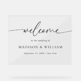 Modernes Minimal-Script-Begrüßungszeichen Acrylschild