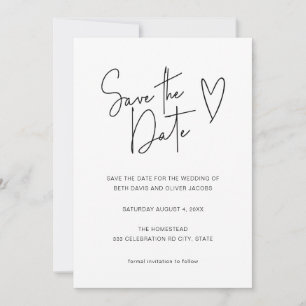 Modernes Minimal Signature Schriftart Foto Save The Date