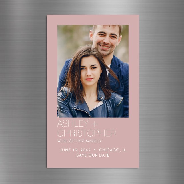 Modernes Minimal Wedding Rett-the-Date Foto Magnet (Von Creator hochgeladen)