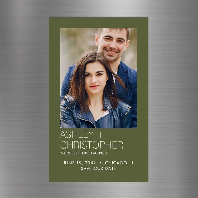 Modernes Minimal Wedding Rett-the-Date Foto Magnet (Von Creator hochgeladen)