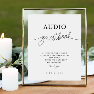 Modernes Minimal Wedding Telefon Audio Gästebuch Sockelschild