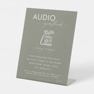 Modernes Minimal Wedding Telefon Audio Gästebuch Sockelschild
