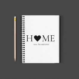 Modernes Minimal-Zuhause-Personalisiertes Geschenk Notizbuch