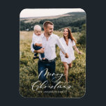 Modernes, minimales 1 Foto Weihnachtsgeschenk Magnet<br><div class="desc">Moderner Weihnachtsmagnet mit minimaler Schrift.</div>