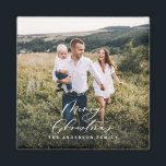 Modernes, minimales 1 Foto Weihnachtsgeschenk Magnet<br><div class="desc">Moderner Weihnachtsmagnet mit minimaler Schrift.</div>