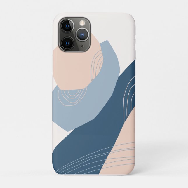Modernes minimales abstrakt geometrisches Blau & R Case-Mate iPhone Hülle (Rückseite)