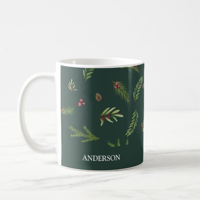 Modernes, minimales Blattwerk Elegante Drehbuch We Kaffeetasse (Links)