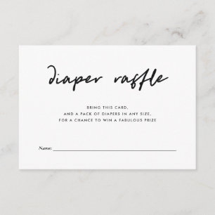 Modernes minimales Blau des Windelraffle-Einsatz- Begleitkarte