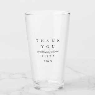 Modernes Minimales Brautparty Vielen Dank Glas