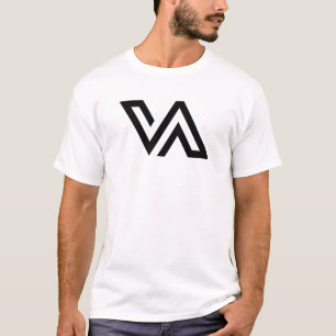 Modernes minimales Buchstaben-VA-Monogramm T-Shirt